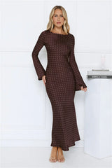 Girlfriend Energy Polka Dot Satin Maxi Dress Burgundy