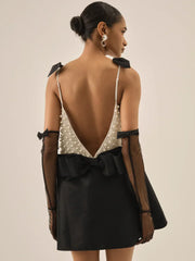 Pearly Bow Mini Dress