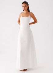 Madeleine Scoop Neck Maxi Dress - Off White