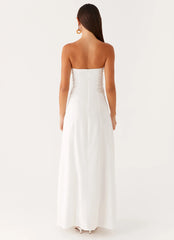 Tayla Linen Maxi Dress - White
