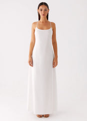 Madeleine Scoop Neck Maxi Dress - Off White