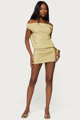Eris Metallic Off Shoulder Mini Dress