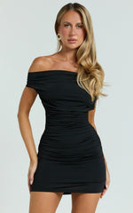 James Mini Dress - Jersey Cut Out Back Bodycon Dress in Black