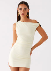 Seraphina One Shoulder Mini Dress - Yellow