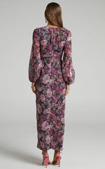 Lorelei Maxi Dress - V Neck Balloon Sleeve Dress in Harvest Floral