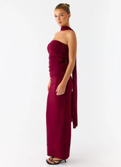 Libra Maxi Dress - Dark Cherry