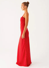 Pareo Maxi Dress - Red Polka Dot