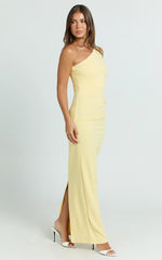Criselda Maxi Dress - One Shoulder Maxi Dress in Lemon