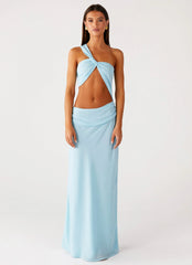 Cindelle One Shoulder Maxi Dress - Turquoise