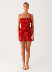 Cynlee Mini Dress - Red Polka Dot