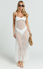 Safiya Maxi Dress - Sweetheart Lace A Line Dress With Slip in White