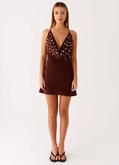 Renegade Feeling Mini Dress - Chocolate
