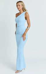 Criselda Maxi Dress - One Shoulder Maxi Dress in Blue