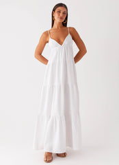 Lotty Linen Maxi Dress - White