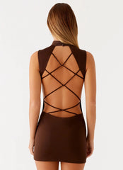 Reid Mini Dress - Dark Chocolate