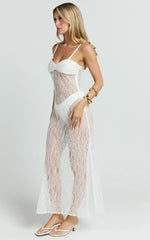Safiya Maxi Dress - Sweetheart Lace A Line Dress With Slip in White