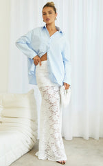 Kamille Maxi Skirt - Lace Mermaid Hem Skirt in White