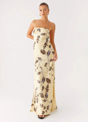 Alisa Strapless Maxi Dress - Buttercream Bliss