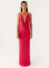 Game Player Maxi Dress - Hot Pink