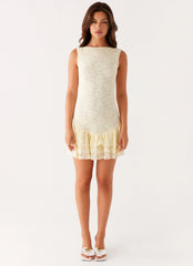 Manuka Ruffle Mini Dress - Yellow
