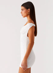 Takoda Off Shoulder Mini Dress - White