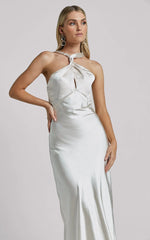 Florita Maxi Dress - Twist Halter Slip in Ivory