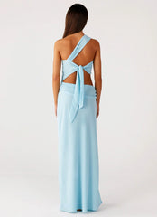 Cindelle One Shoulder Maxi Dress - Turquoise
