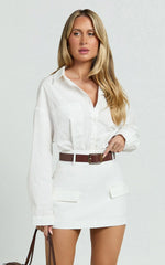 Haidy Skort - Mid Waisted Tailored Mini Skort in White
