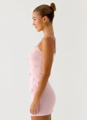 Roa Embellished Knit Mini Dress - Pink