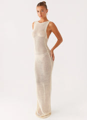 Beach House Crochet Maxi Dress - White