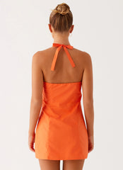 Contessa Halter Mini Dress - Orange