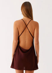 Renegade Feeling Mini Dress - Chocolate