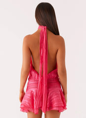 Willow Chiffon Mini Dress - Fuchsia