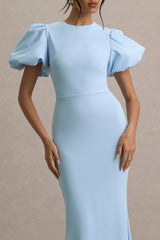 Love Letters | Powder Blue Puff-Sleeve Maxi Dress