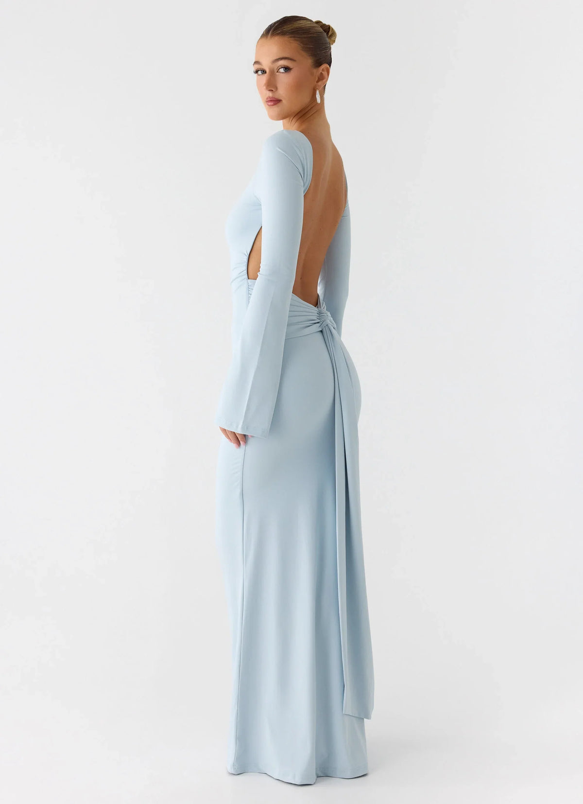 Midnight Song Long Sleeve Maxi Dress - Misty Blue