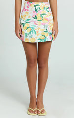 Janice Mini Skirt - line Skirt in Le Citron