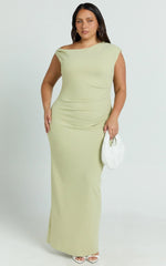 Genie Maxi Dress - Off The Shoulder Dress in Sage