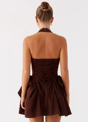 Avalo Mini Dress - Chocolate
