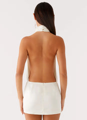 Birdie Halterneck Mini Dress - Ivory