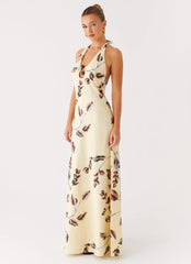Elvina Halter Neck Maxi Dress - Buttercream Bliss