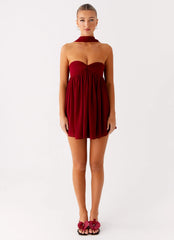 Saturn Mini Dress - Maroon