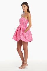Girly Mood Mini Dress Pink in Jacquard