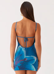 Althena Mini Dress - Turquoise Floral