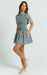 Kristen Mini Dress - Shirt Dress in Navy