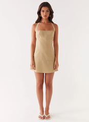 Erica Mini Dress - Beige Stripe