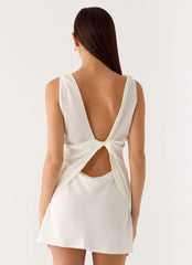 Tuscan Glow Chiffon Mini Dress - Ivory