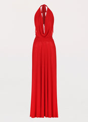 Elysia Mesh Maxi Dress - Cherry Red