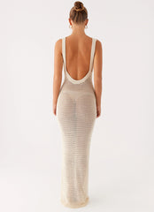 Beach House Crochet Maxi Dress - White
