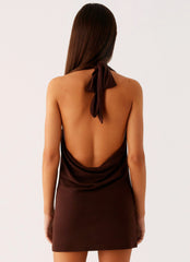 Saffron Skies Mini Dress - Chocolate