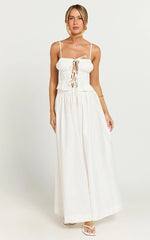 Preston Maxi Skirt - Gathered Waist Full Skirt in Ivory